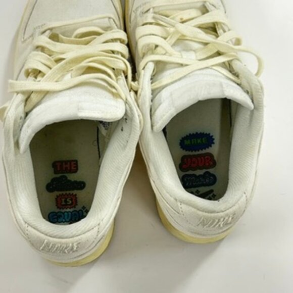 Nike Canvas Low-Top Sneakers – Off White Cream “The Future Is Equal” size 9.5 - Picture 4 of 10